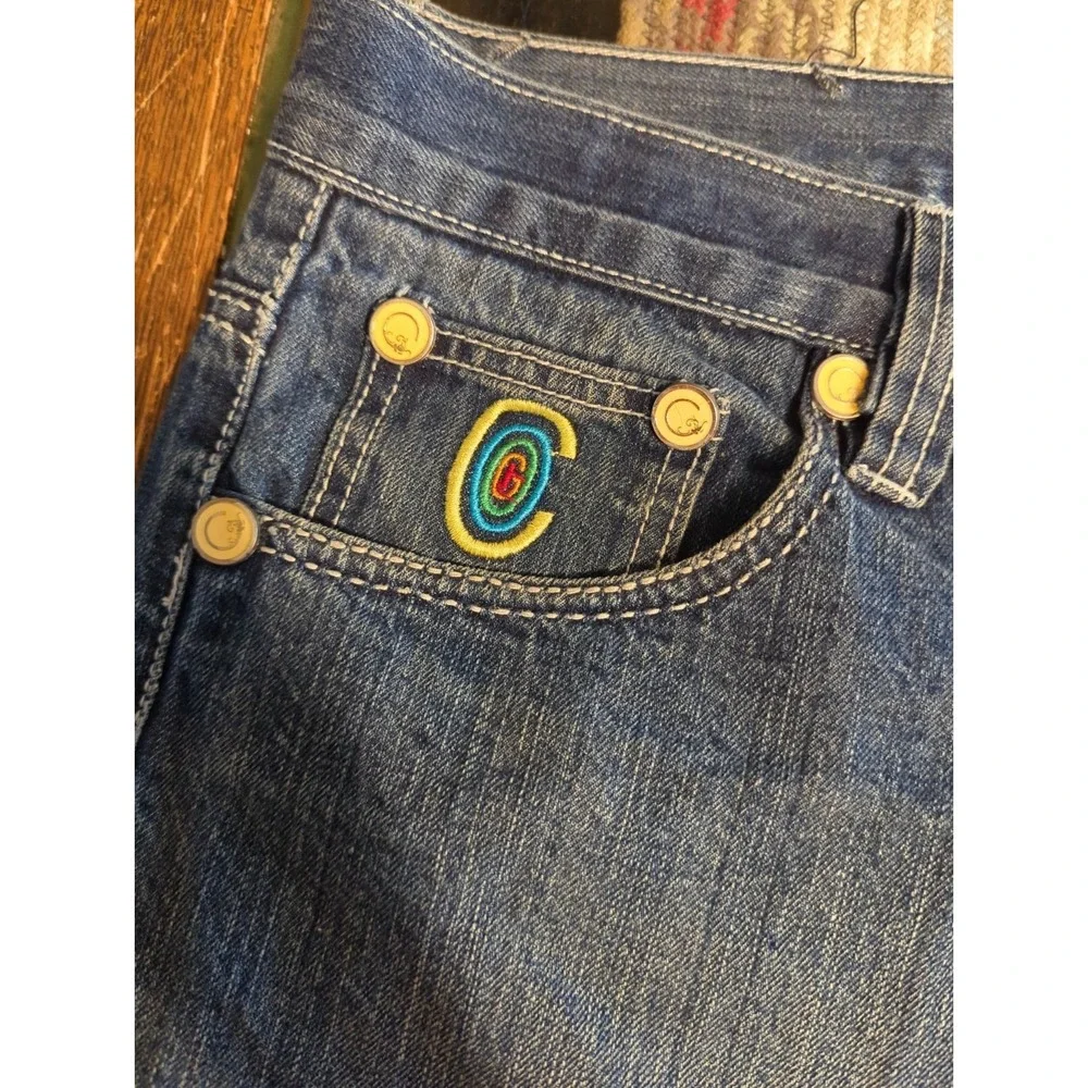COOGI Men's Blue Medium Wash Denim‎ Shorts Embroidered Logo 5-Pocket 14